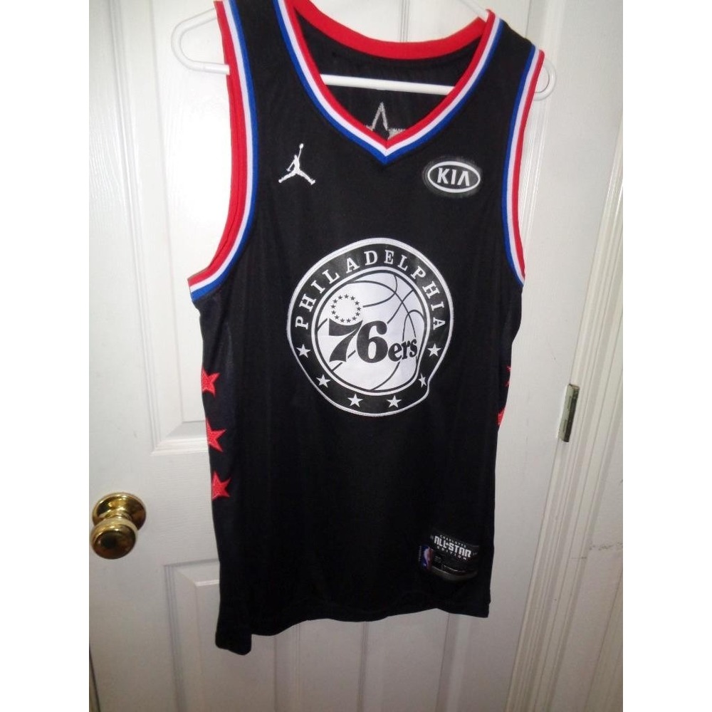 Philadelphia 76ers Ben Simmons 25 Basketball NBA Black Jersey All Star 50